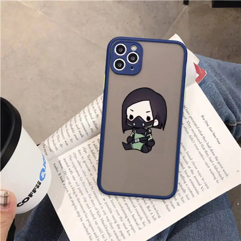 Cute Cartoon Valorant Matte Phone Case for iPhone Models - Translucent, Durable, and Stylish