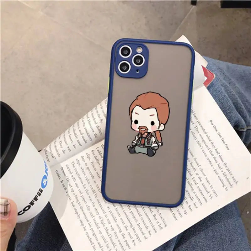 Cute Cartoon Valorant Matte Phone Case for iPhone Models - Translucent, Durable, and Stylish